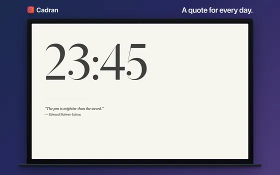 Cadran’s Adage clock face on a Mac