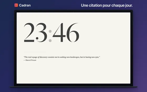 Le cadran Adage de Cadran sur un Mac