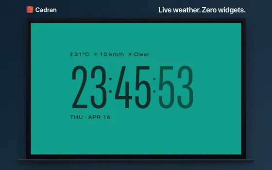 Cadran’s Clima clock face on a Mac