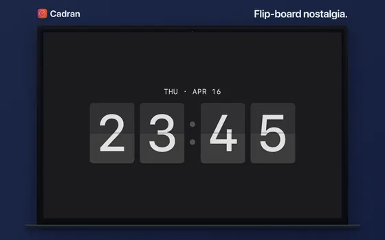 Cadran’s Departure clock face on a Mac
