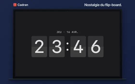 Le cadran Departure de Cadran sur un Mac