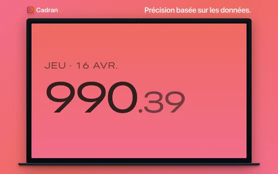 Le cadran Metric de Cadran sur un Mac