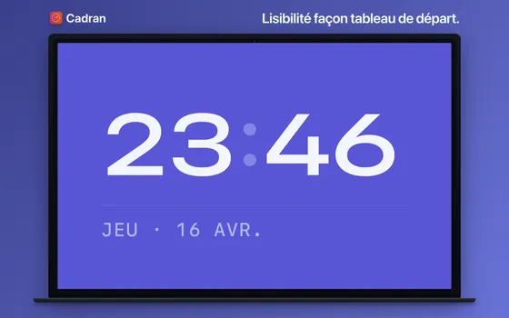 Le cadran Platform de Cadran sur un Mac