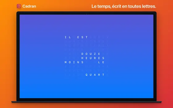 Le cadran Prose de Cadran sur un Mac