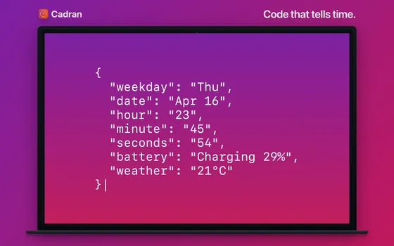 Cadran’s Syntax clock face on a Mac