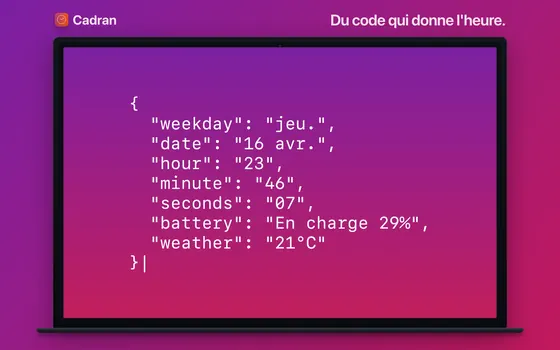 Le cadran Syntax de Cadran sur un Mac